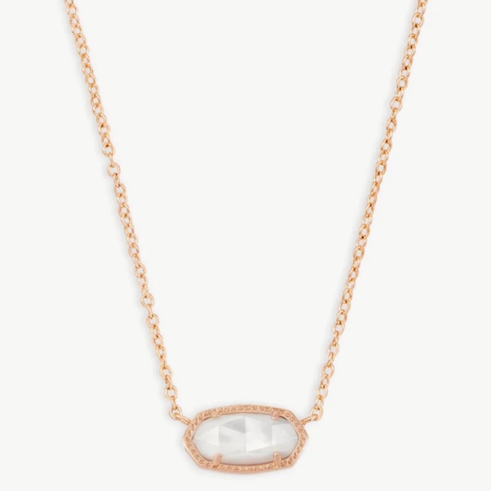 Kendra Scott Elisa Rose Gold Pendant Necklace in Ivory Pearl